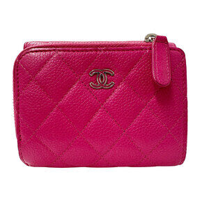 CHANEL Pink Caviar Leather Wallet
